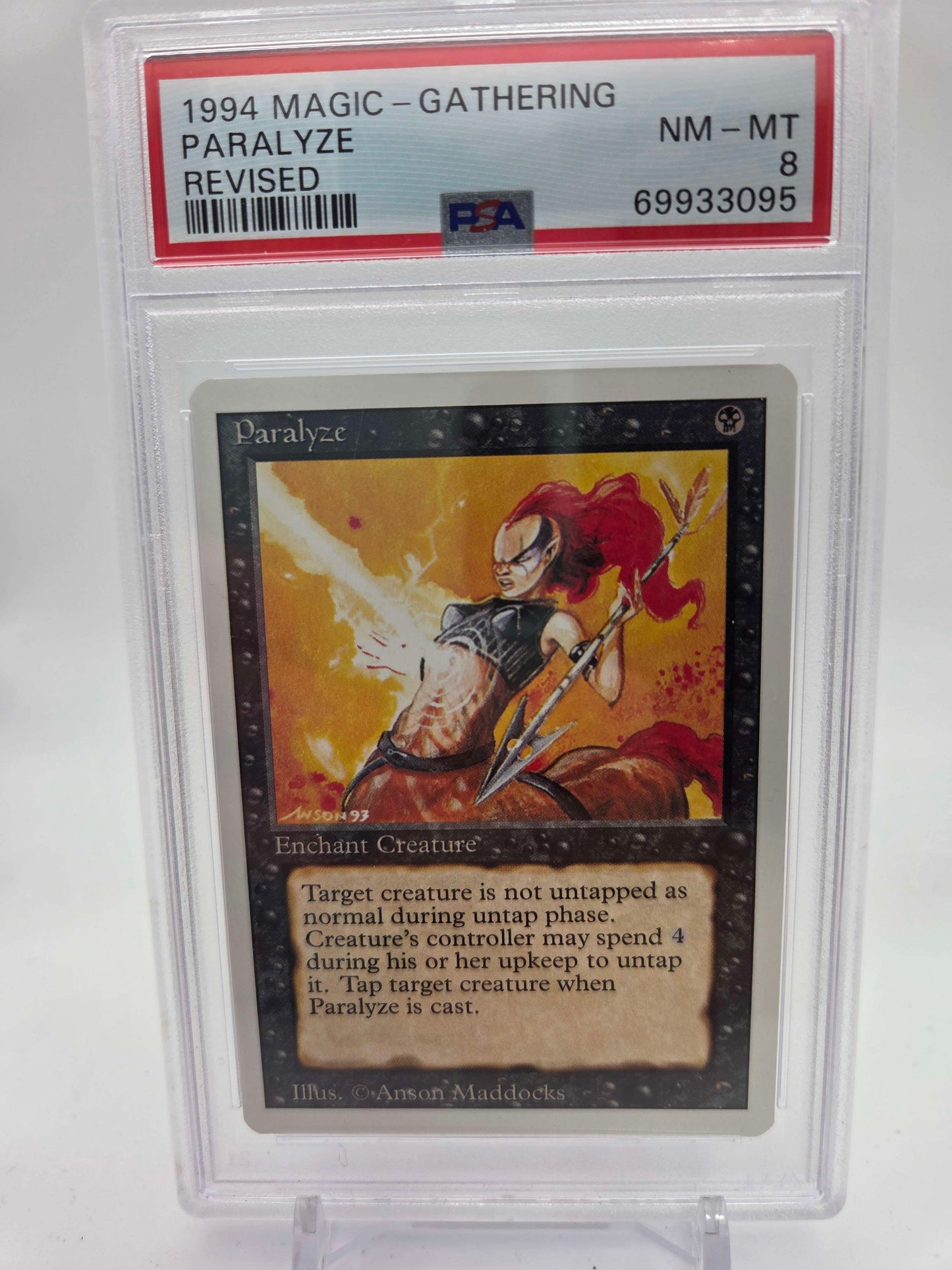 1994 MAGIC THE GATHERING PARALYZE REVISED PSA 8