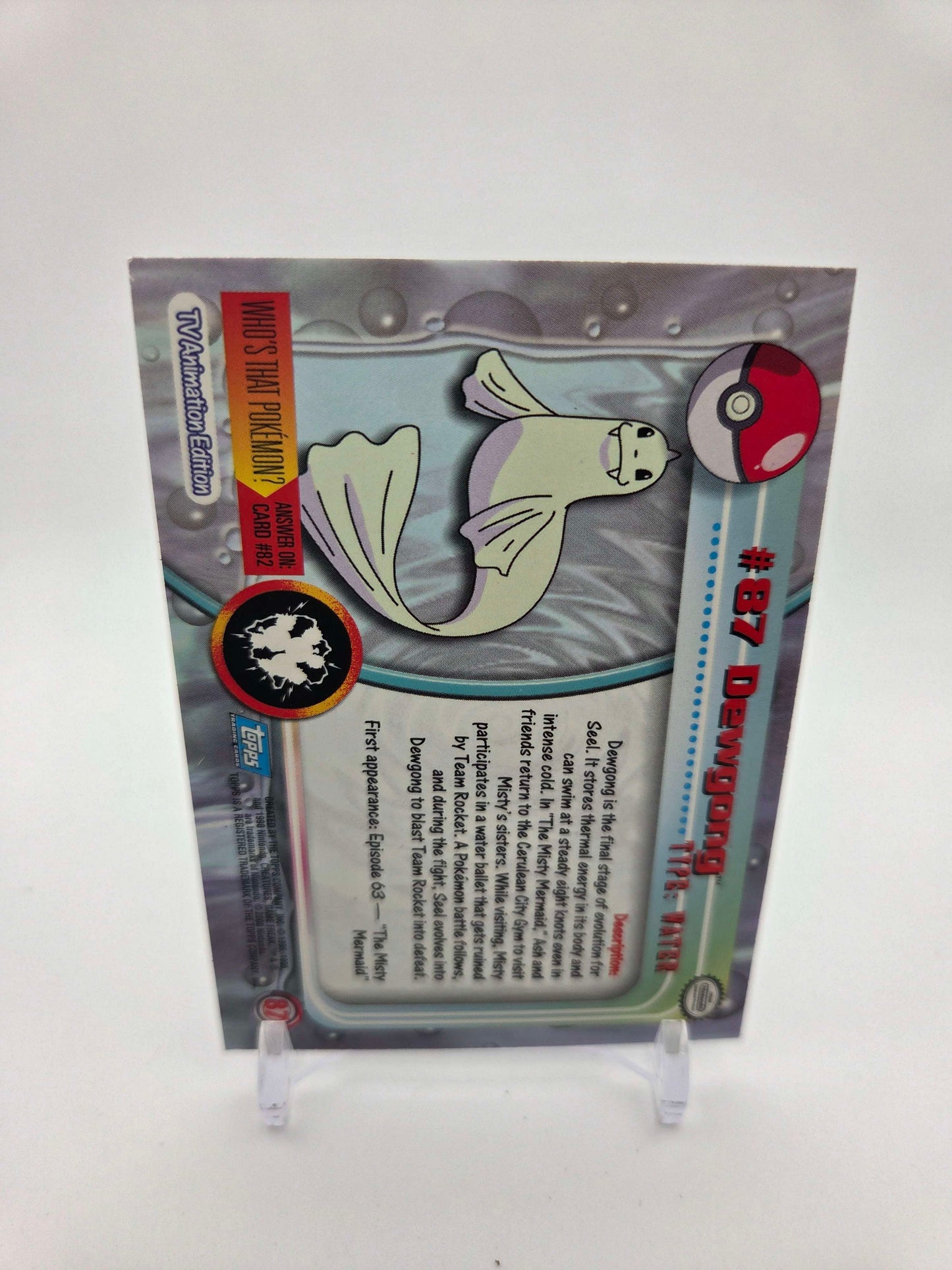 Dewgong #87 Pokemon 2000 Topps TV