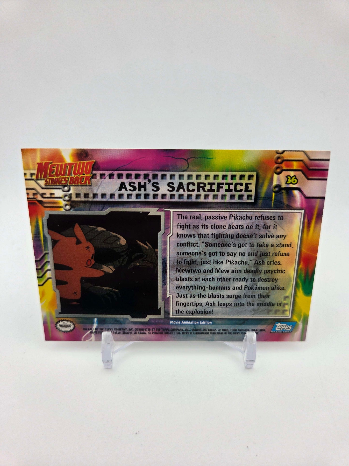 Ash's Sacrifice #36 Pokemon 1999 Topps Movie
