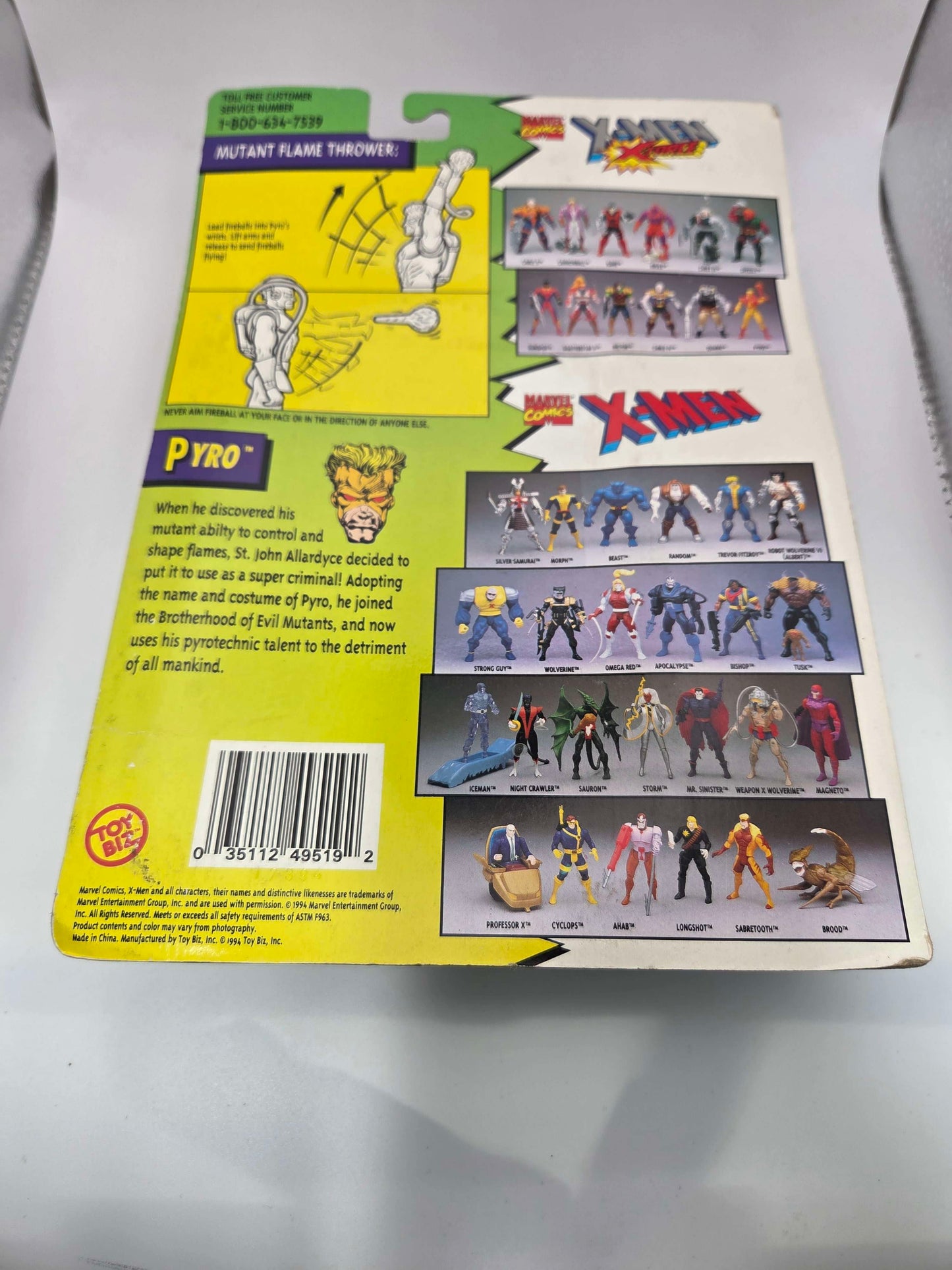 1994 Marvel Comics The Evil Mutants X-Men X-Force Pyro Action Figure by Toy Biz