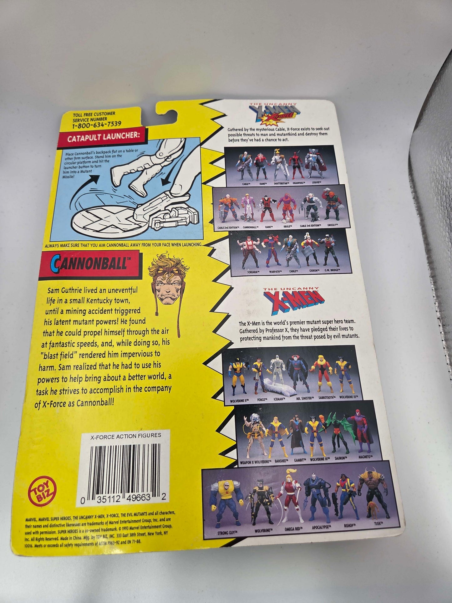 1993 ToyBiz Marvel The Uncanny X-Men X-Force Cannonball Action Figure