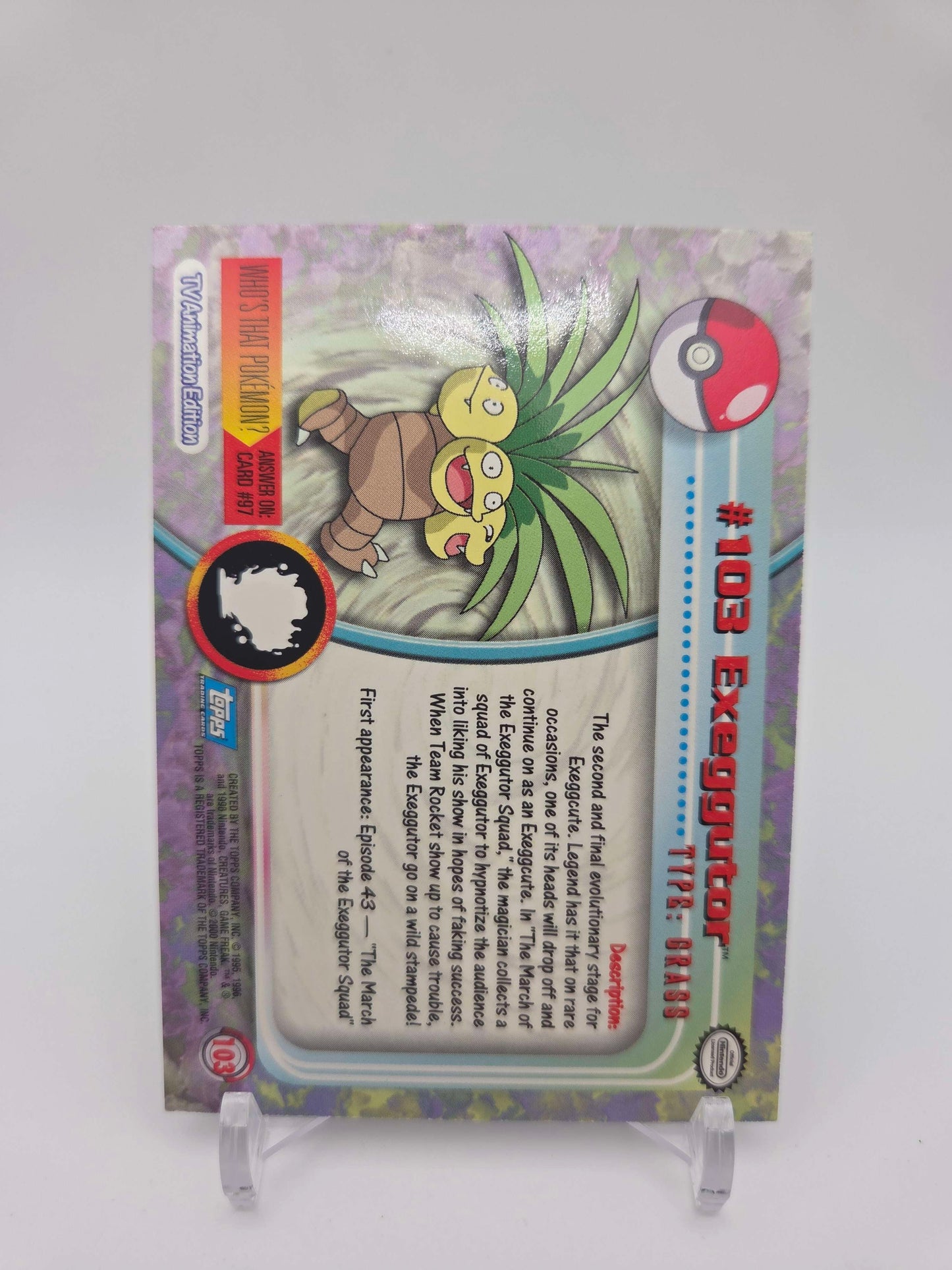 Exeggutor #103 Pokemon 2000 Topps TV