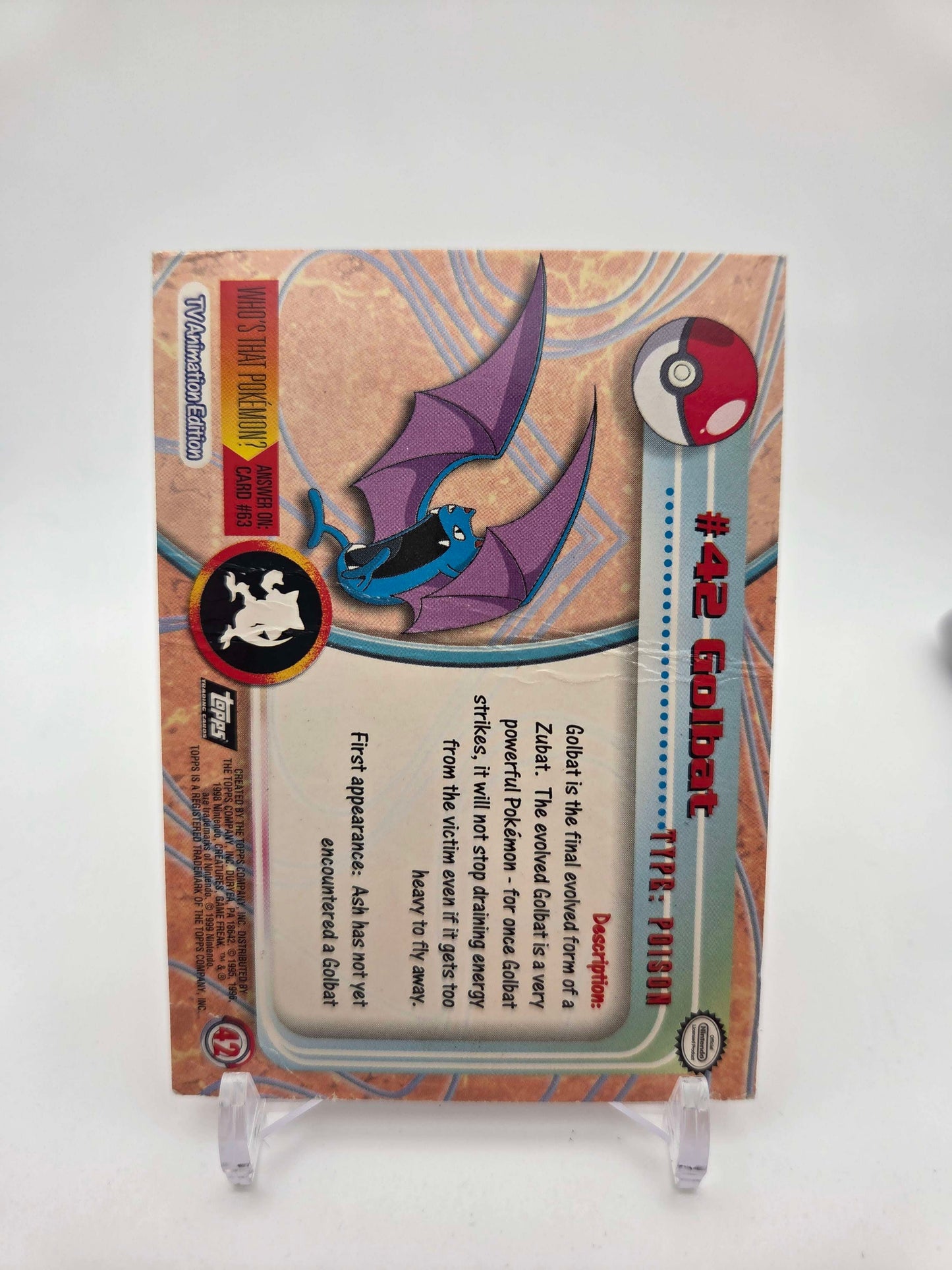 Golbat #42 Pokemon 1999 Topps TV