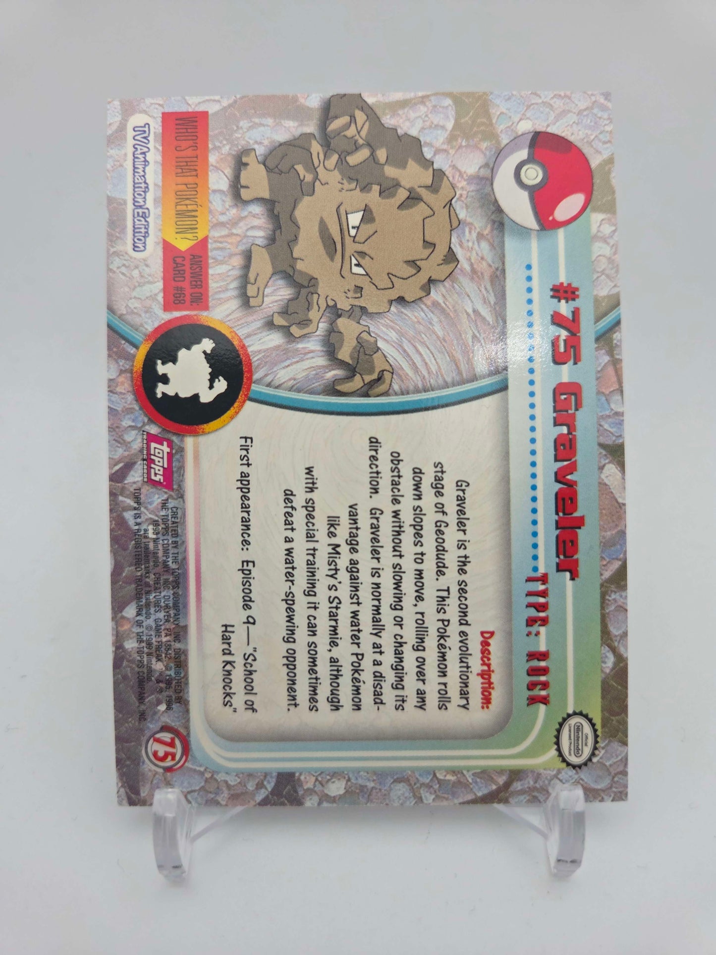 Graveler #75 Pokemon 1999 Topps TV