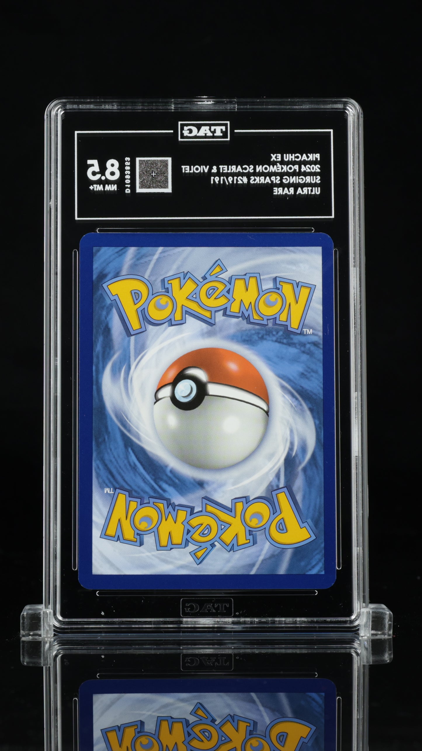 Pokemon 2024 Pikachu ex - Surging Sparks - Ultra Rare - TAG 8.5