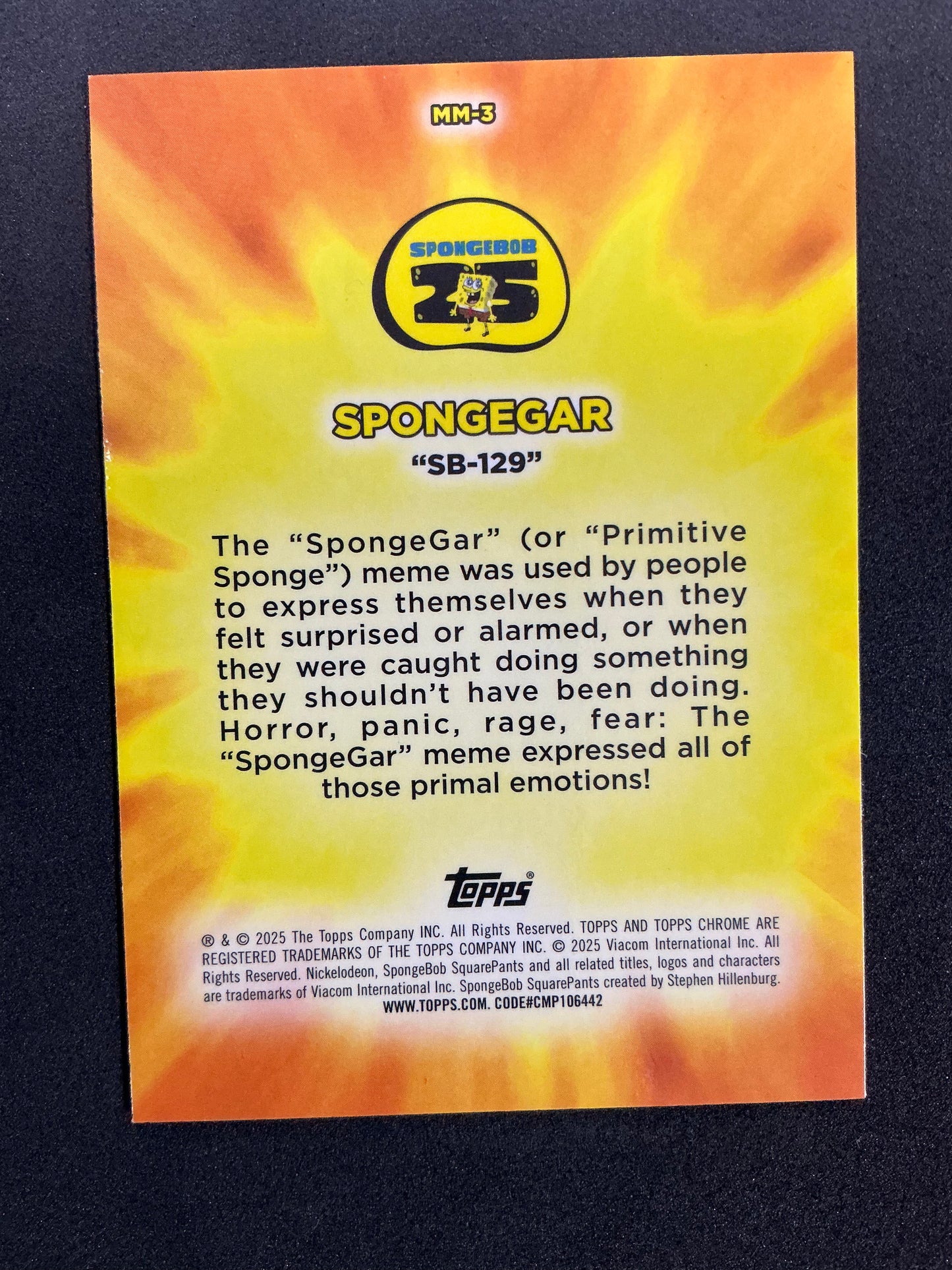 2025 Topps Chrome SpongeBob Squarepants Spongegar Masterful Memes #MM-3