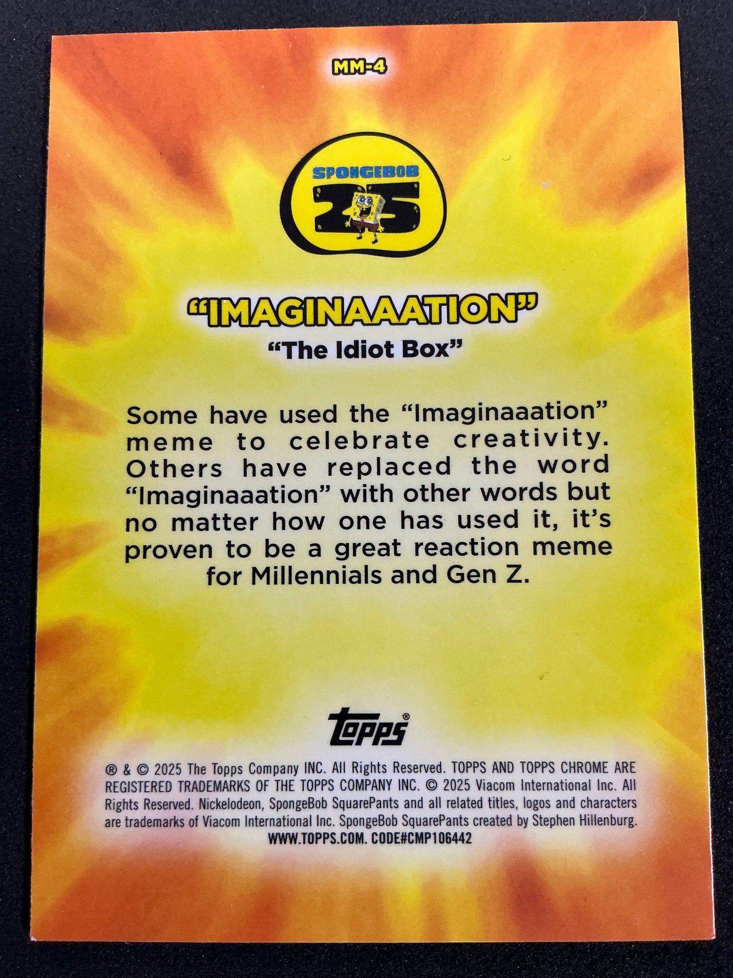 2025 Topps Chrome SpongeBob Squarepants Imaginaaation Masterful Memes #MM-4