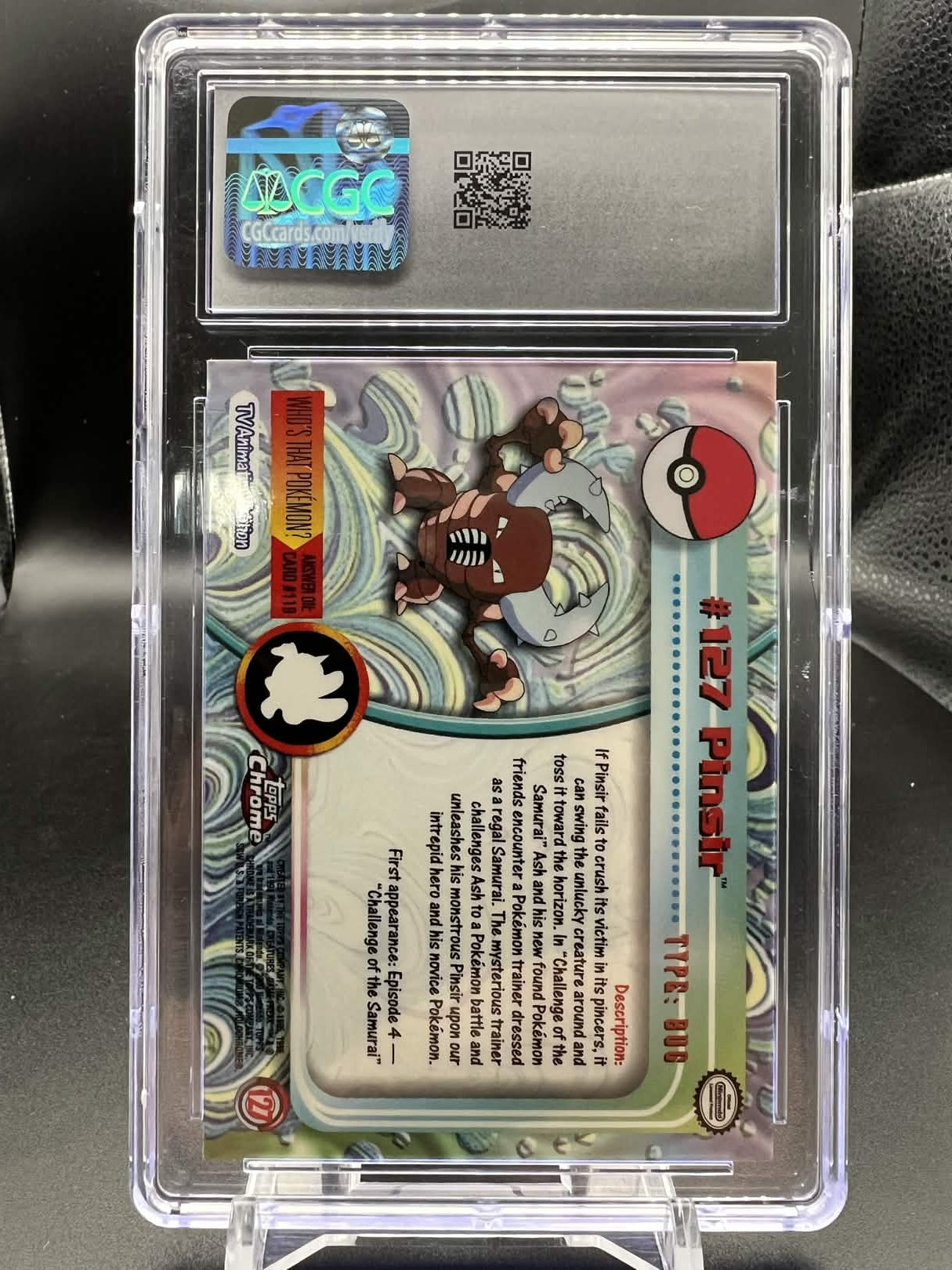 Pokemon Topps 2000 Pinsir - Chrome Series 2 - Chrome - CGC 10