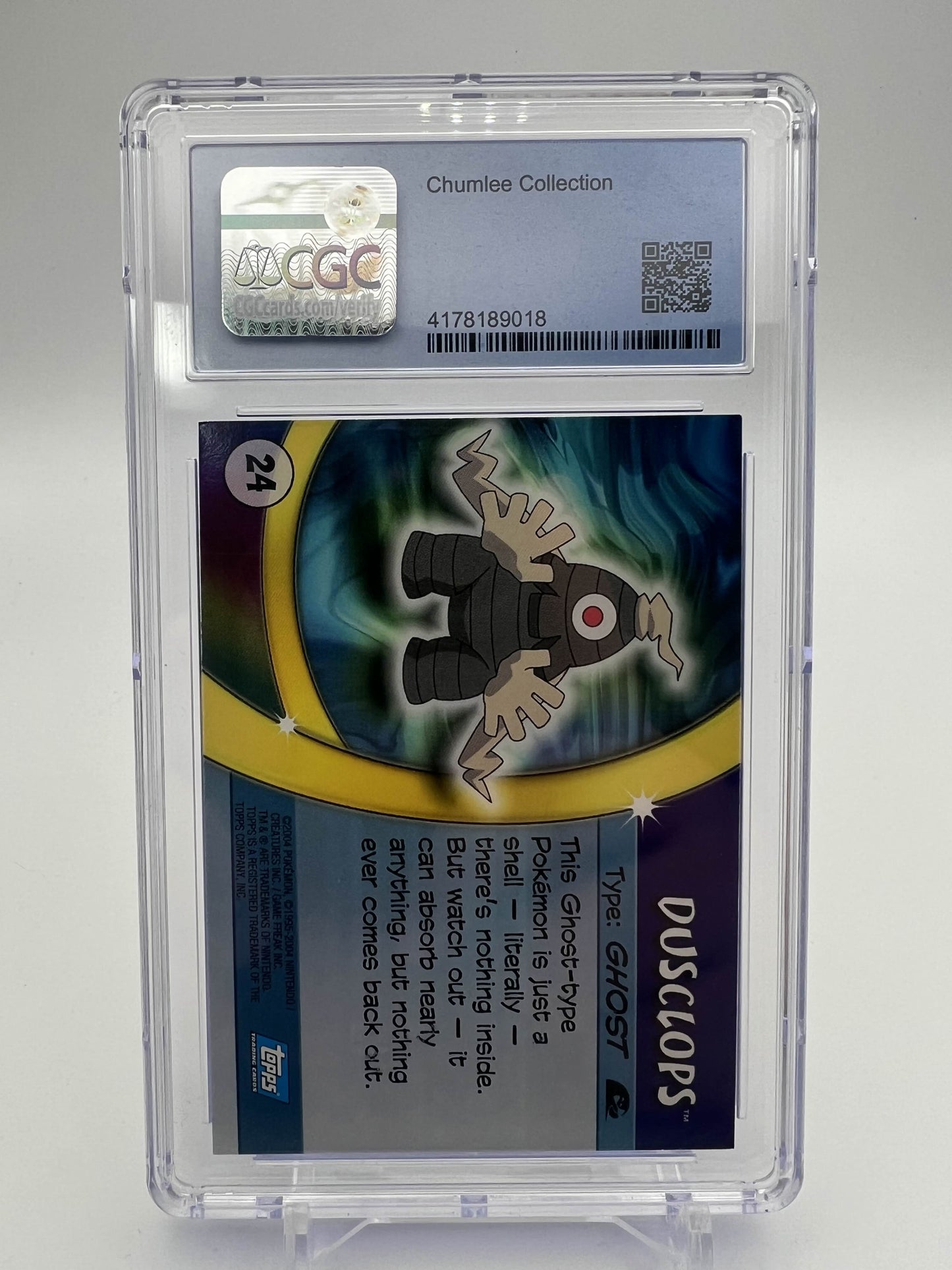 DUSCLOPS POKEMON TOPPS (2004) ADVANCED CHALLENGE 24 SILVER FOIL CHUMLEE COLLECTION CGC 9