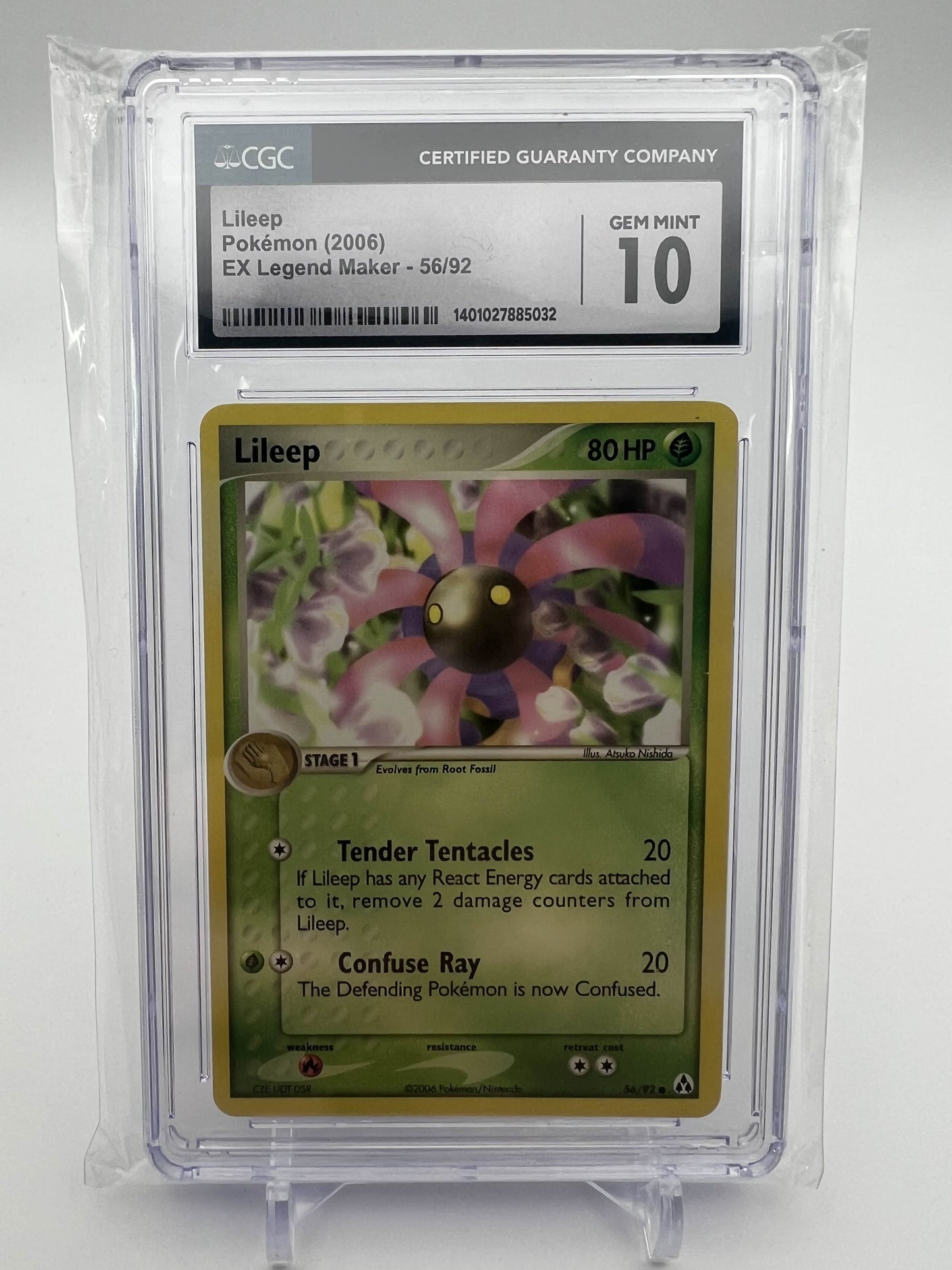 LILEEP POKEMON 2006 EX LEGEND MAKER 56/92 CGC 10