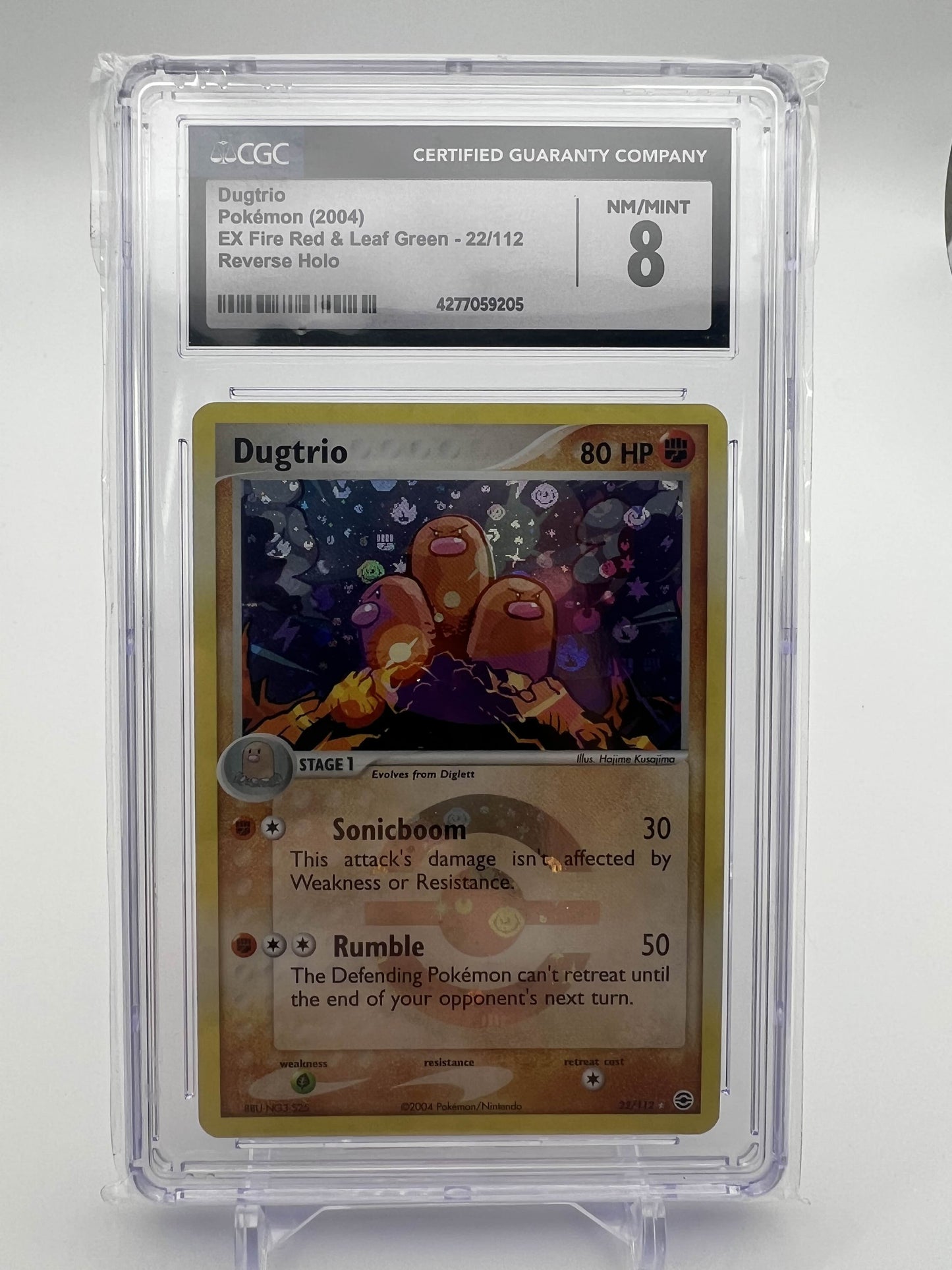 DUGTRIO POKEMON 2004 EX FIRE RED & LEAF GREEN 22/112 REVERSE HOLO CGC 8