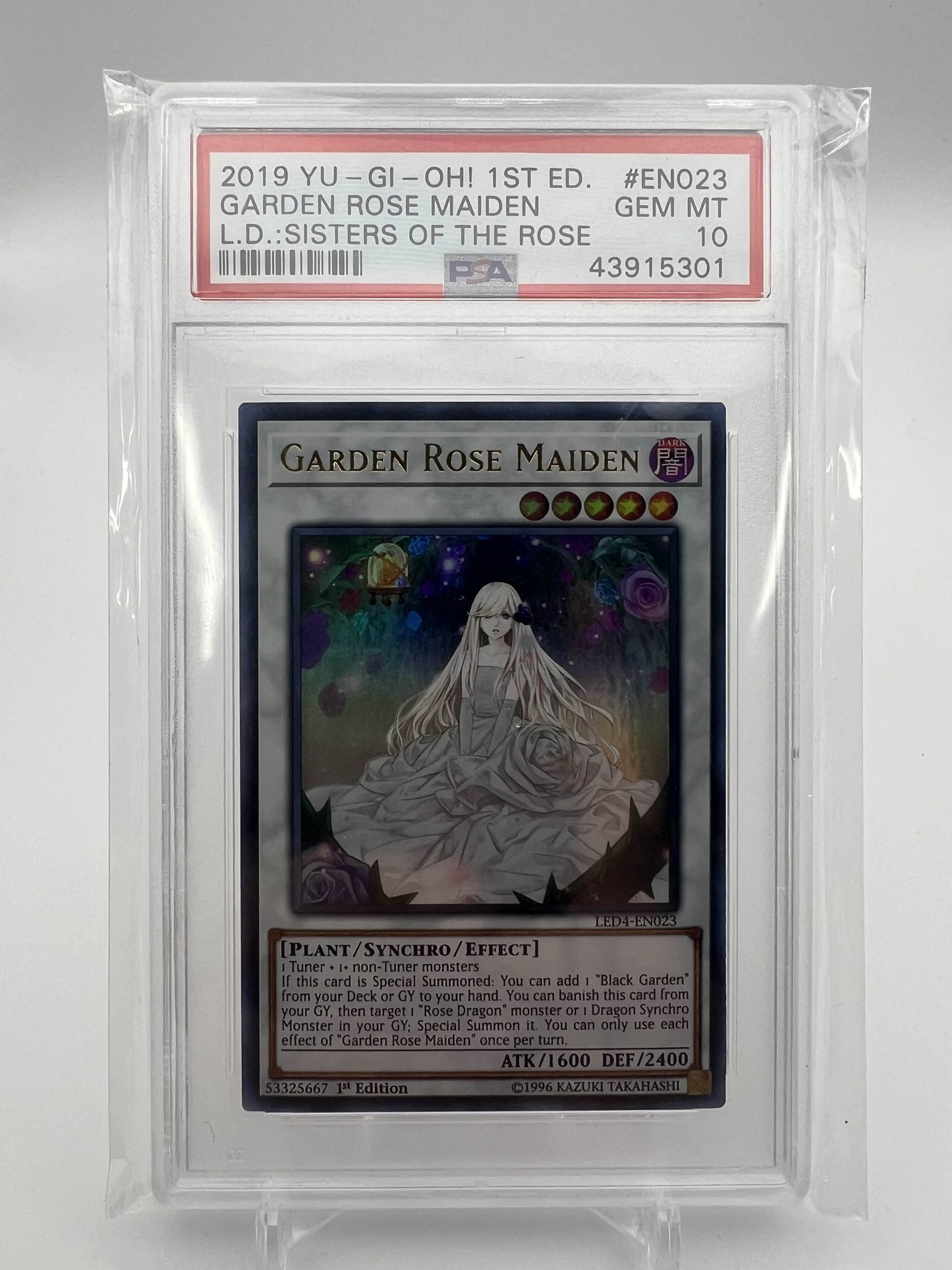 2019 YU-GI-OH! 1ST ED. GARDEN ROSE MAIDEN L.D.:SISTERS OF THE ROSE PSA 10
