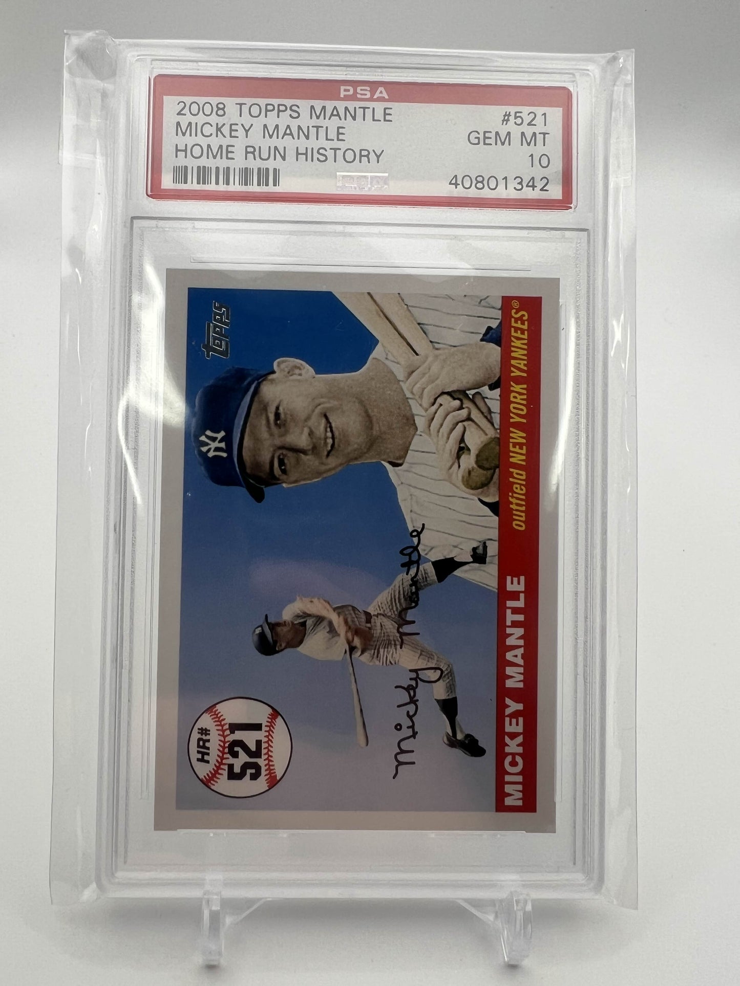 2008 TOPPS MANTLE MICKEY MANTLE HOME RUN HISTORY PSA 10