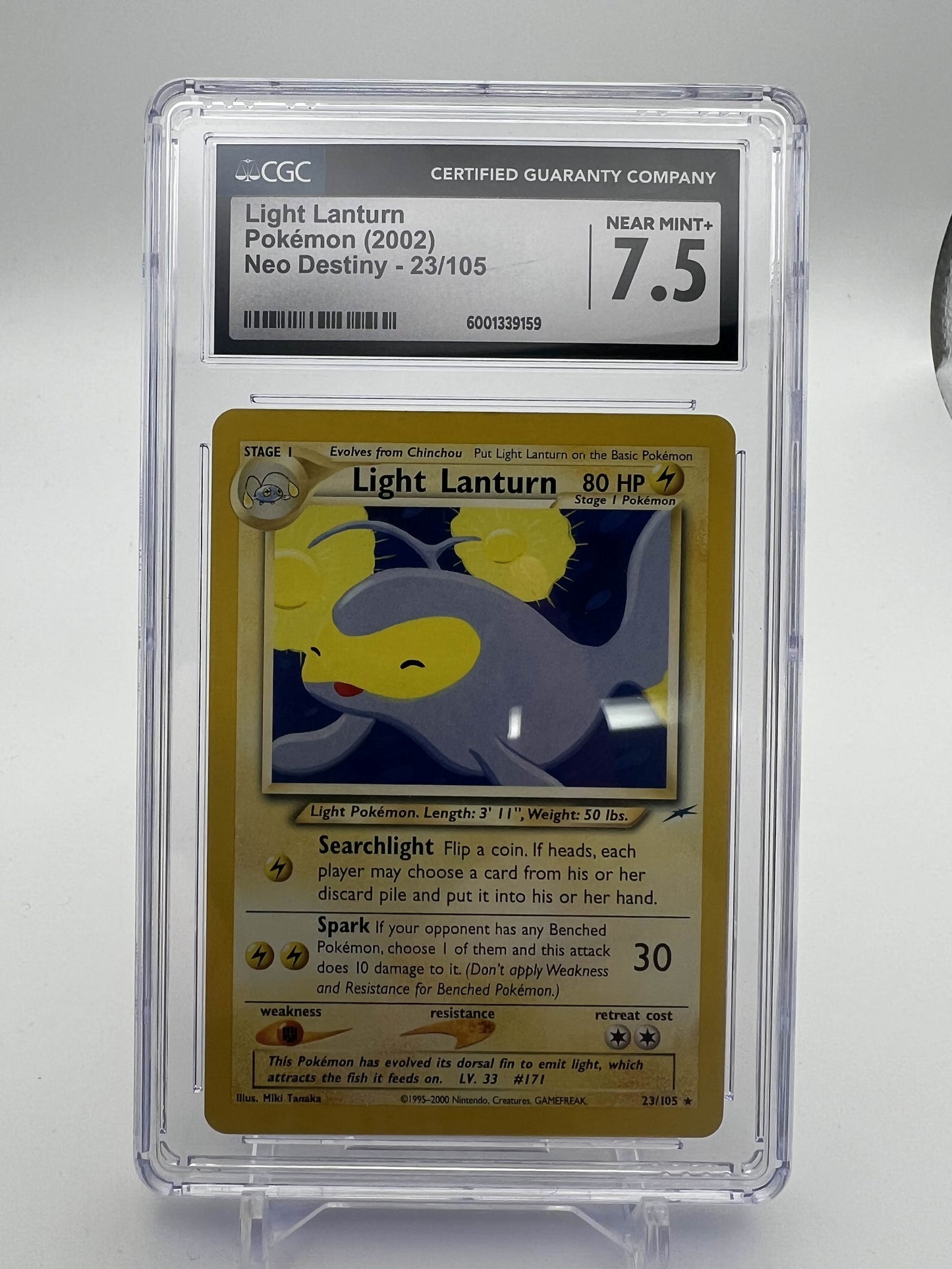 2002 LIGHT LANTURN POKEMON NEO DESTINY - 23/105 CGC 7.5