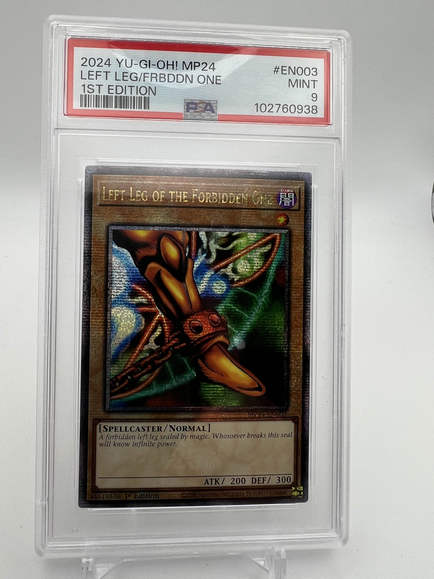 2024 YU-GI-OH! MP24 LEFT LEG/FRBDDN ONE 1ST EDITION PSA 9