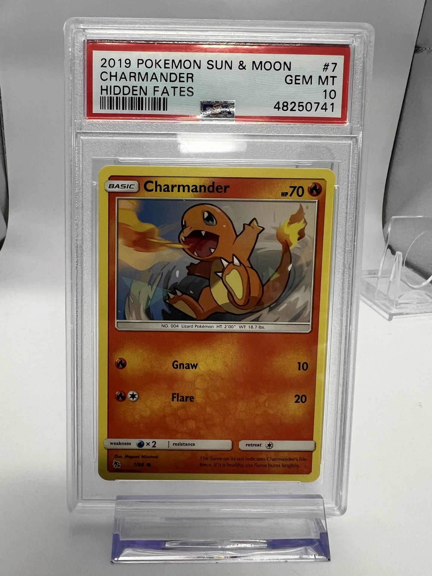 2019 Pokemon Sun & Moon Charmander Hidden Fates PSA 10