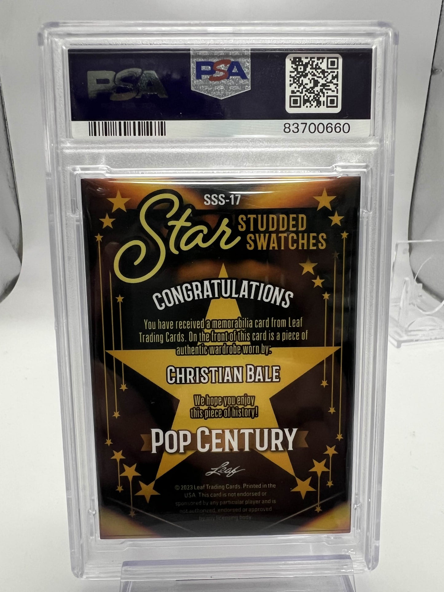 2023 Metal Pop Century Christian Bale Star Studded Swatch-Blue PSA 10
