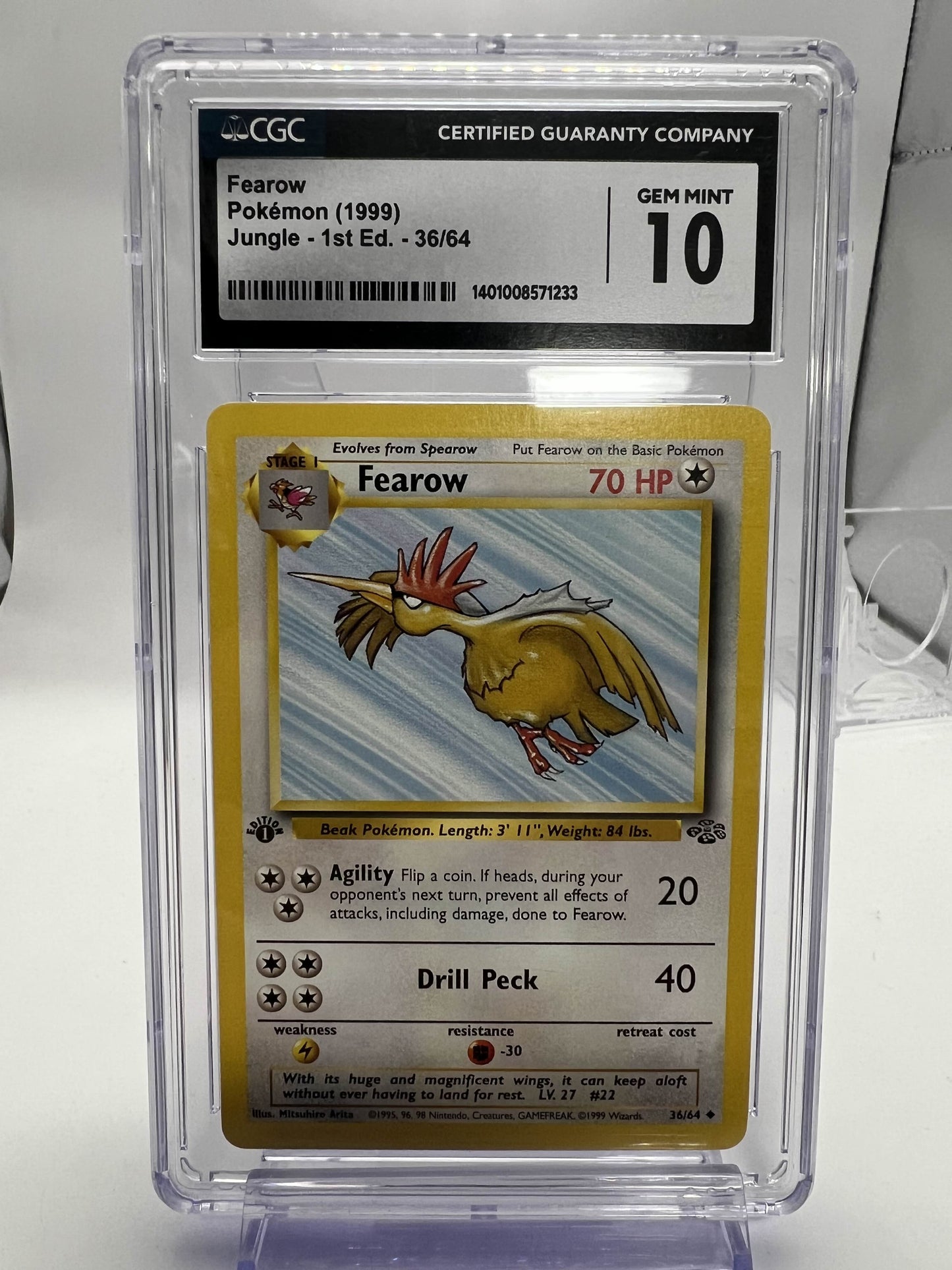 Fearow Pokemon (1999) Jungle - 1st Ed. CGC 10