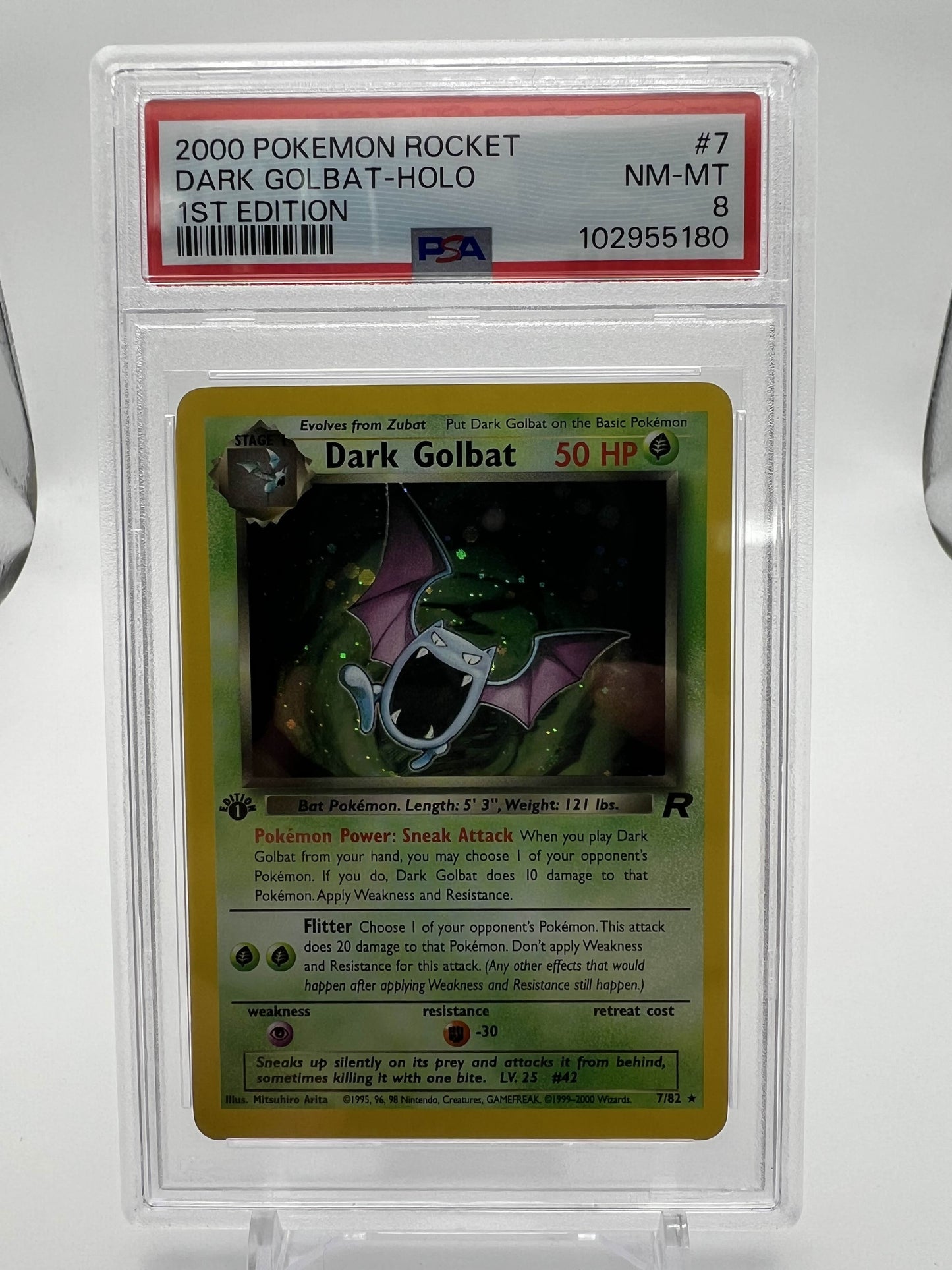 2000 Pokemon Rocket Dark Golbat-Holo 1st Ed. PSA 8