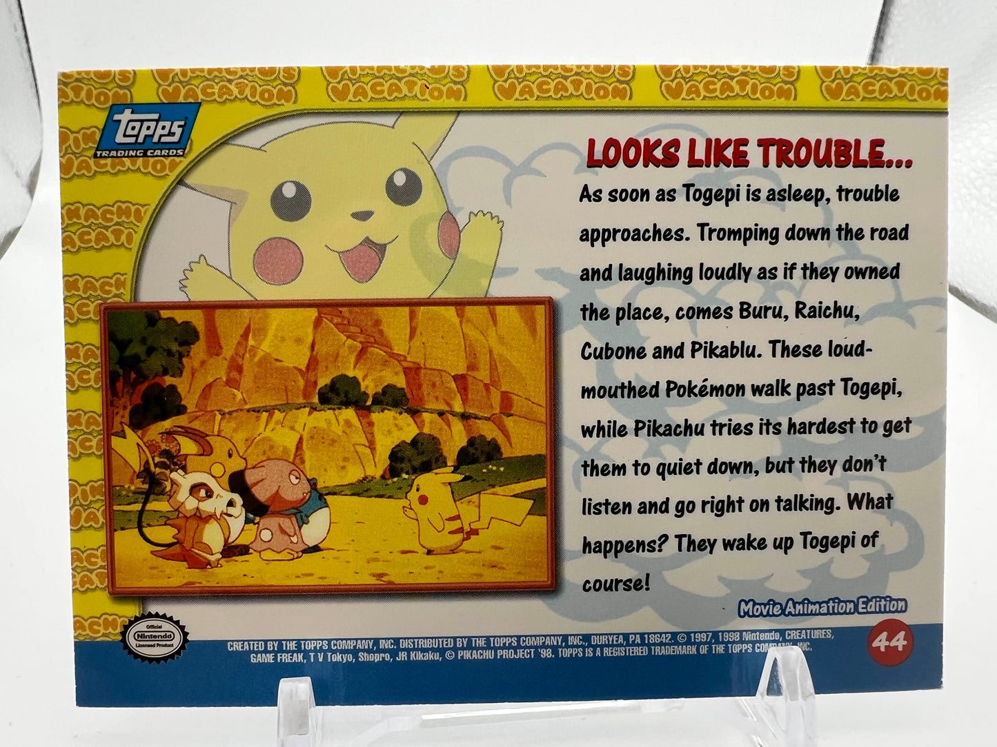 Looks Like Trouble #44 Pokemon 1999 Topps Movie