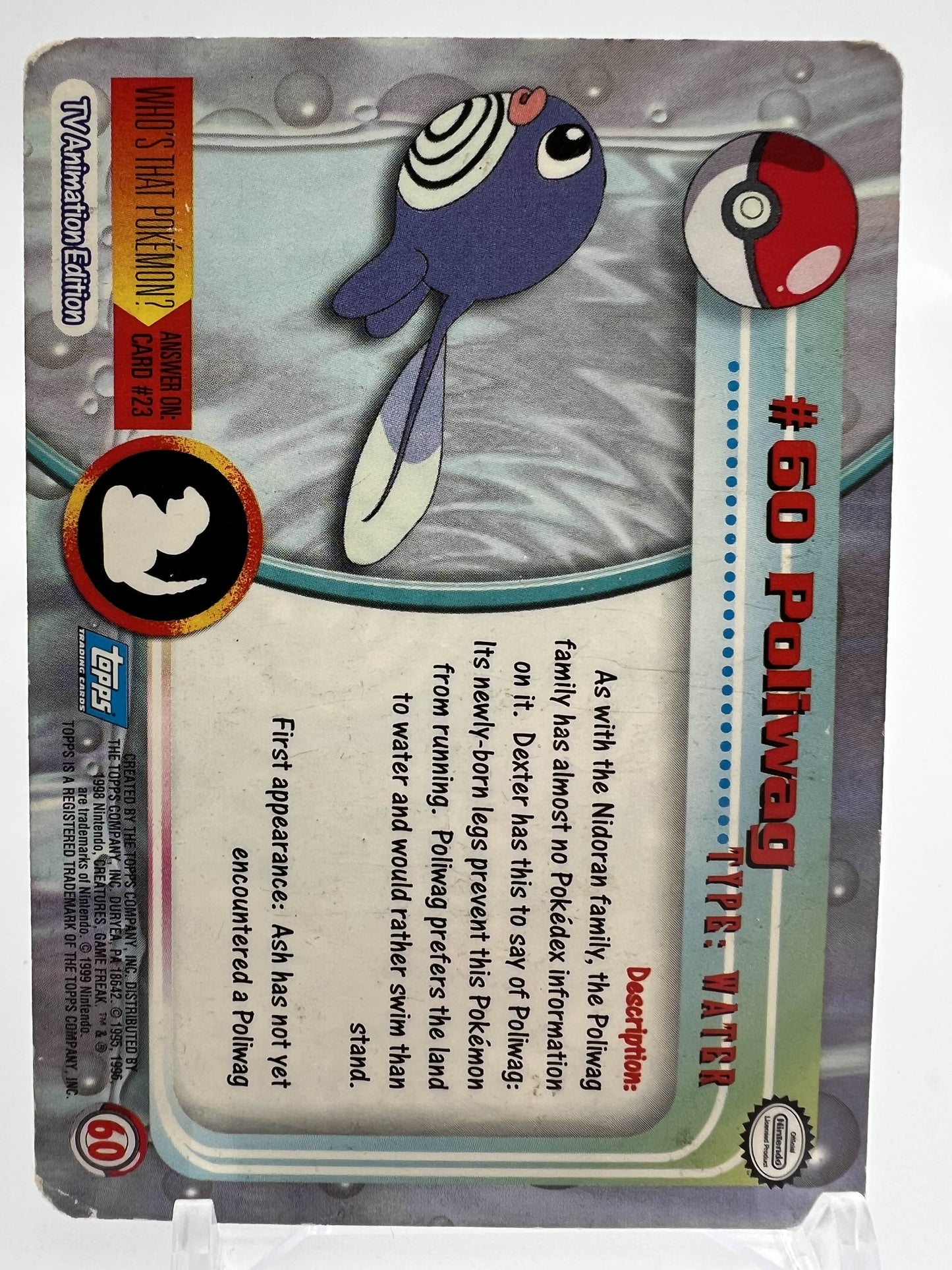 Poliwag #60 Pokemon 1999 Topps TV