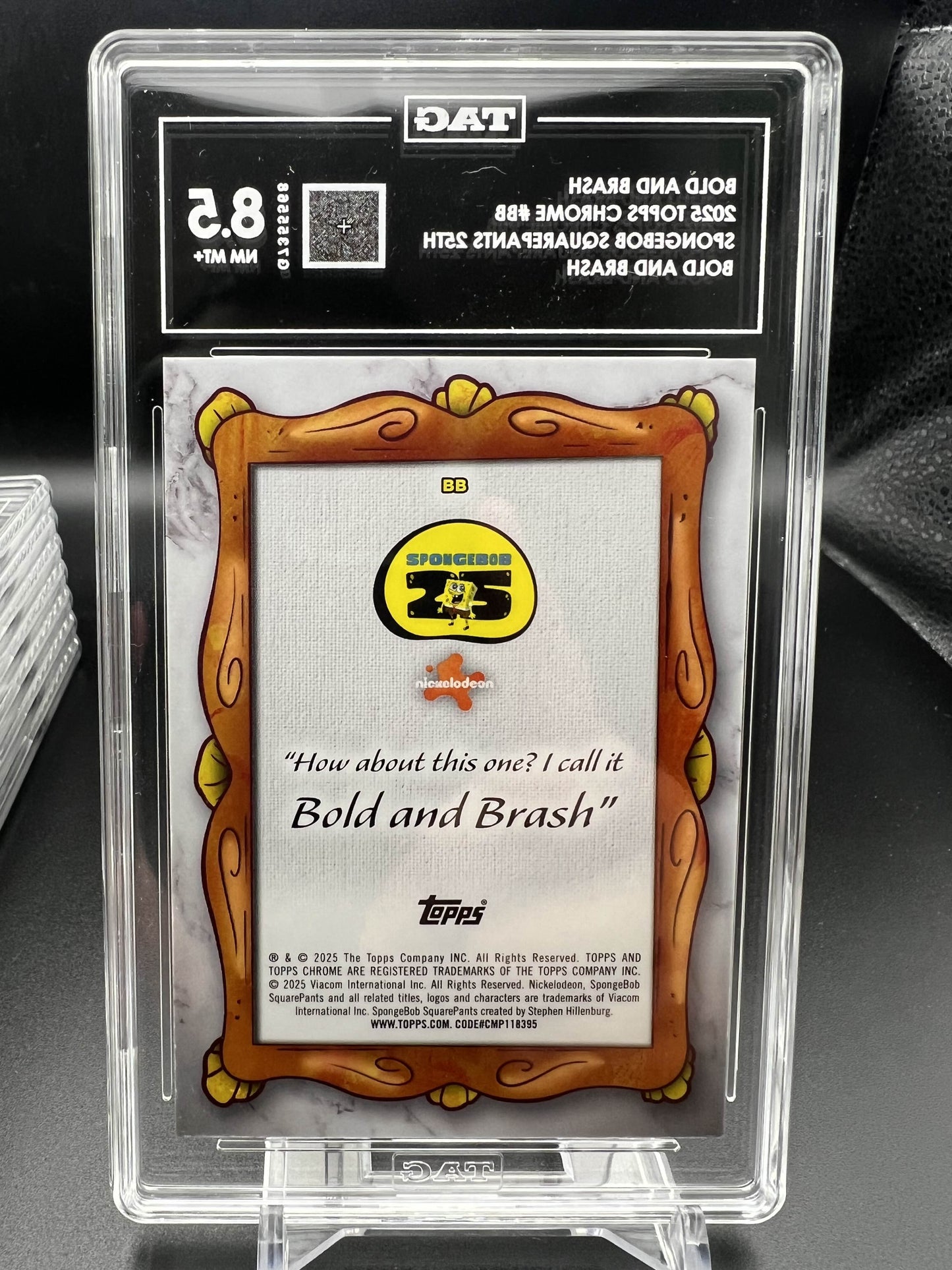 Topps Chrome 2025 Bold and Brash 8/25 - Spongebob 25th - TAG 8.5