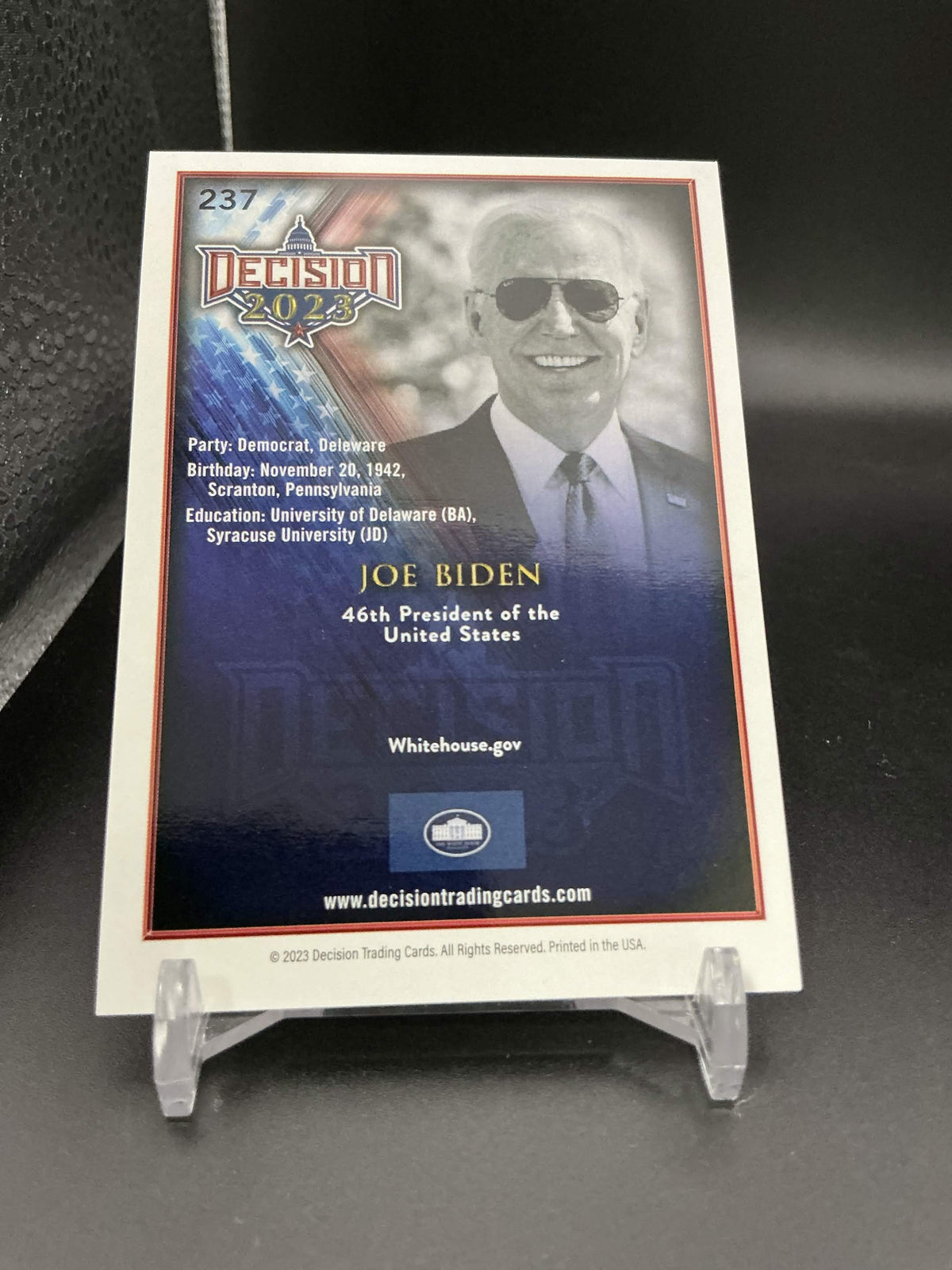 2023 Decision 2022 Update #237 Joe Biden Numbered 13/23