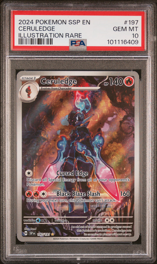 Pokemon 2024 Ceruledge - Surging Sparks - Illustration Rare - PSA 10