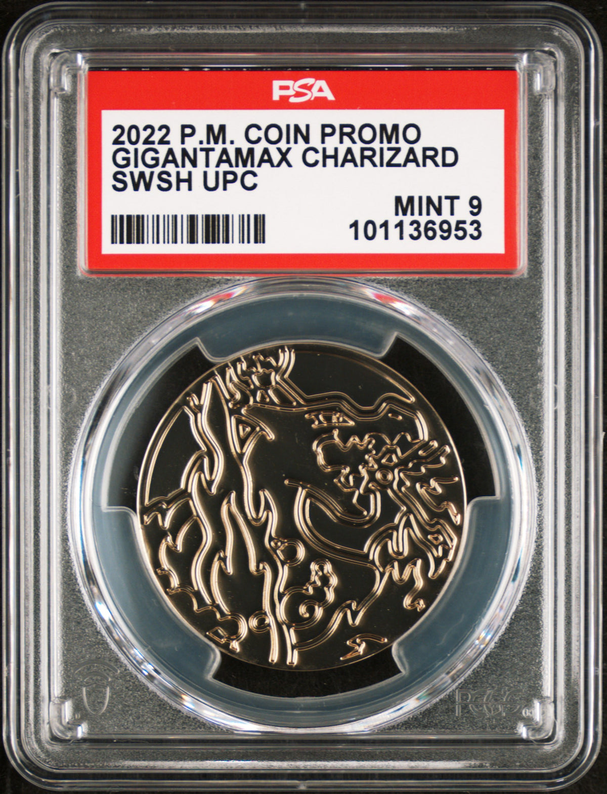 Pokemon 2022 Charizard Gigantamax Coin Promo SWSH UPC - PSA 9