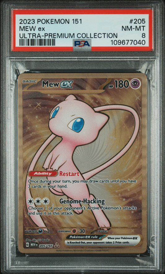 Pokemon 2023 Mew ex - 151 - Ultra Premium Collection - Metal Card - PSA 8