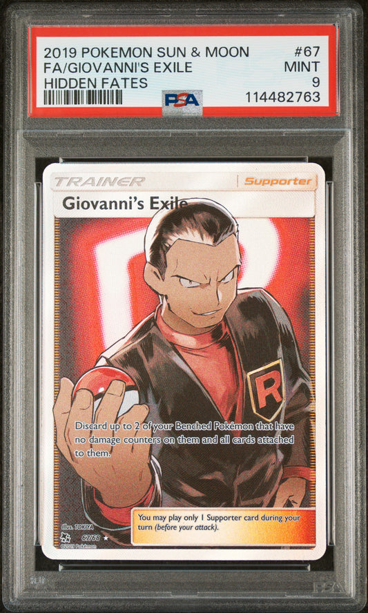 Pokemon 2019 Giovanni's Exile - Hidden Fates - Full Art - PSA 9