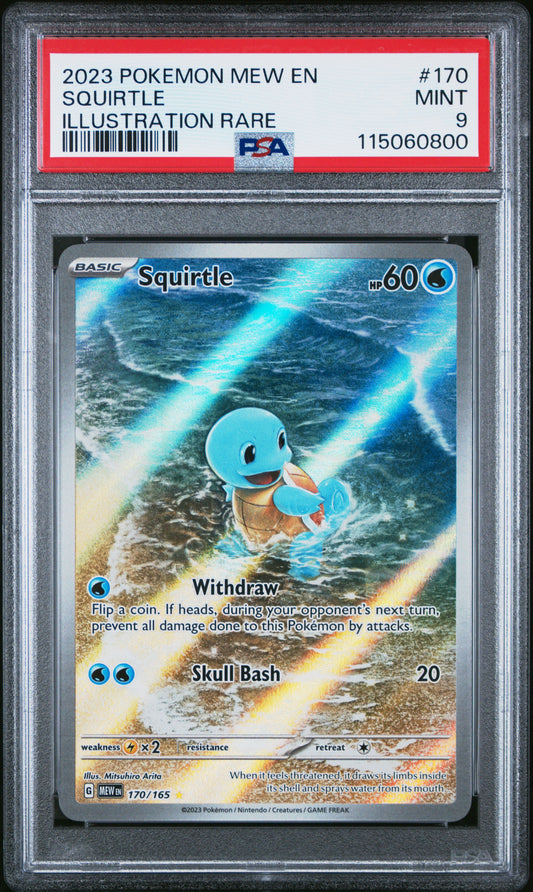 Pokemon 2023 Squirtle - 151 - Illustration Rare - PSA 9