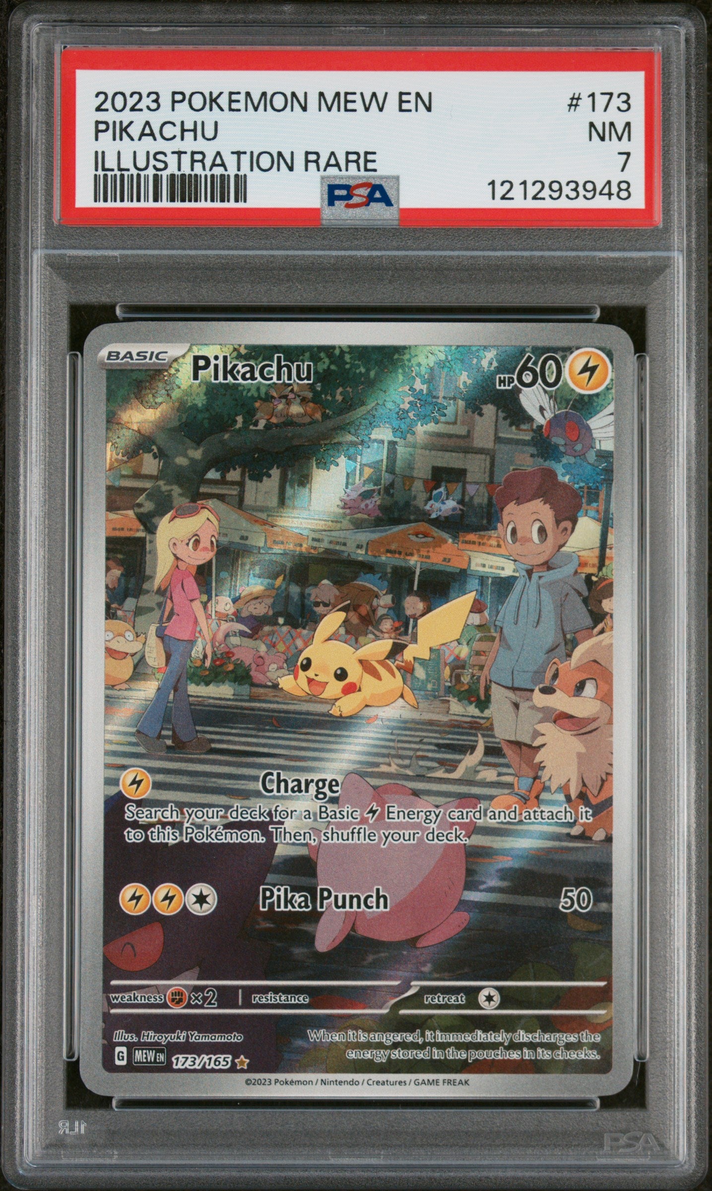 Pokemon 2023 Pikachu 173/165 IR - MEW 151 - PSA 7