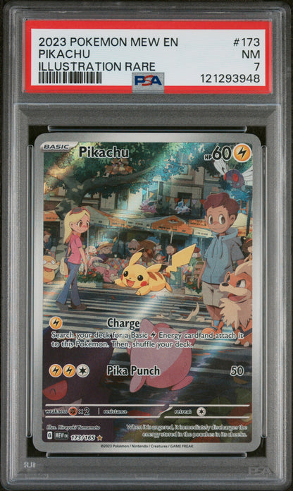 Pokemon 2023 Pikachu 173/165 IR - MEW 151 - PSA 7