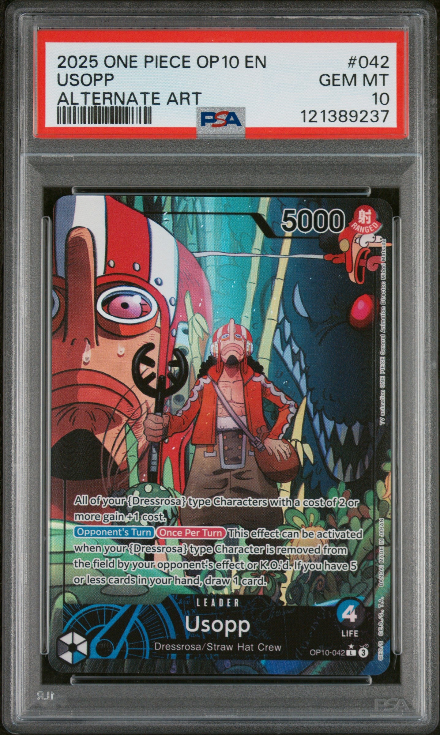 One Piece 2025 Usopp - OP10 Royal Blood - Alternate Art - PSA 10