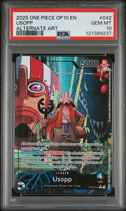 One Piece 2025 Usopp - OP10 Royal Blood - Alternate Art - PSA 10