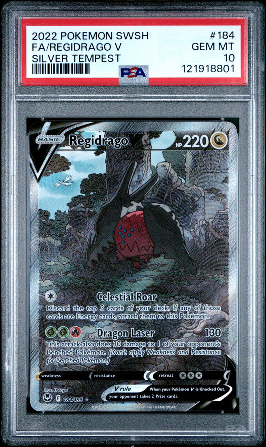 Pokemon 2022 Regidrago V - Silver Tempest - Alternate Full Art - PSA 10