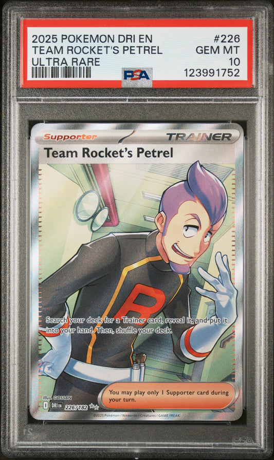 Pokemon 2025 Team Rocket's Petrel - Destined Rivals - Ultra Rare - PSA 10