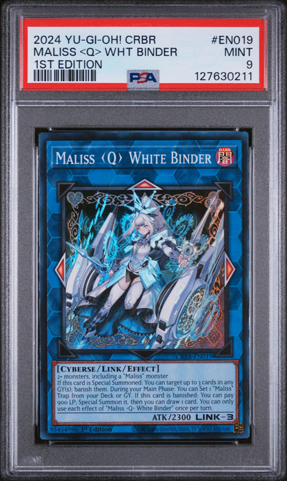 Yu-Gi-Oh 2024 MALISS <Q> WHT BINDER CRBR-EN019 SR 1st Edition Crossover Breakers PSA 9