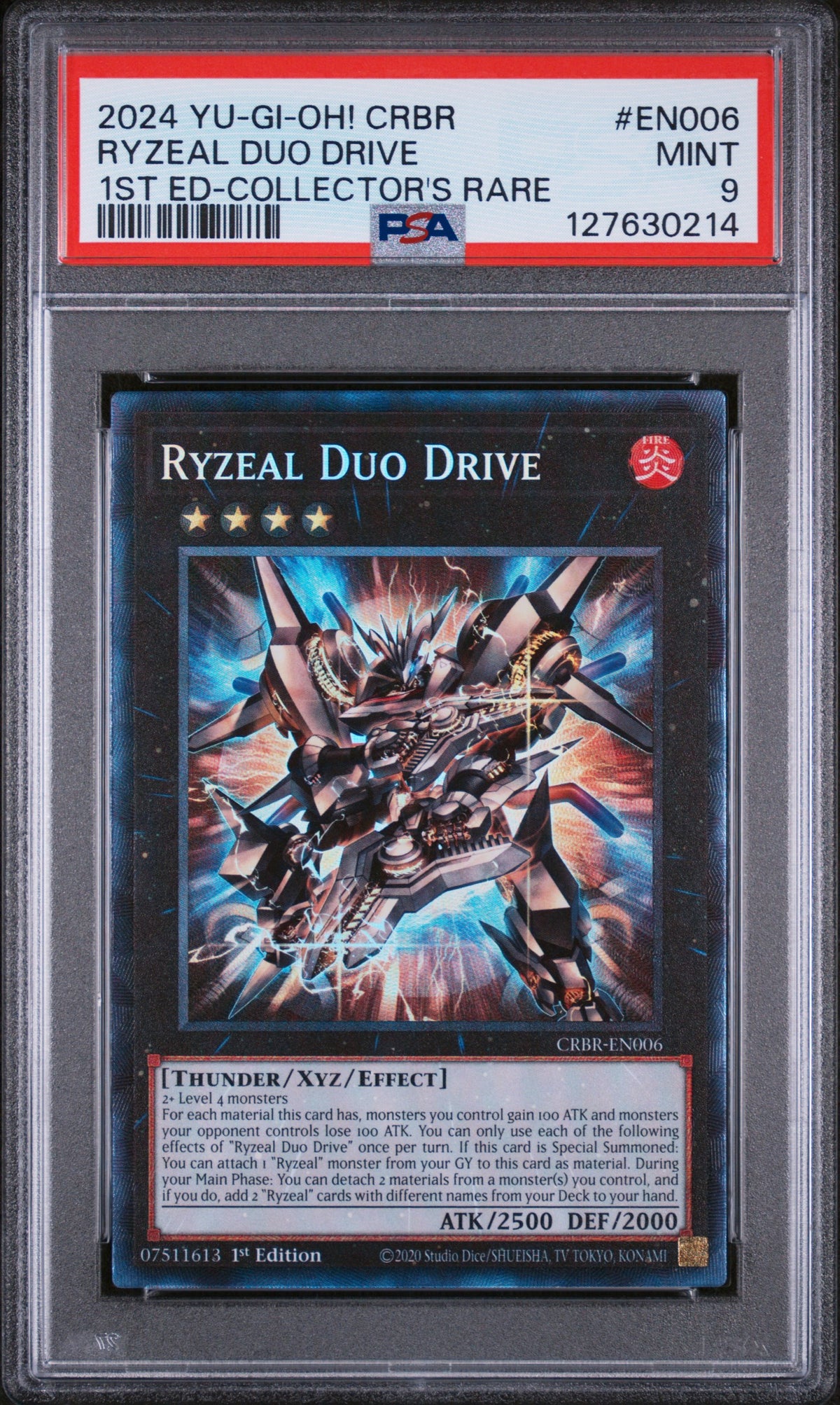 Yu-Gi-Oh 2024 Ryzeal Duo Drive CRBR-EN006 CR 1st Edition Crossover Breakers PSA 9