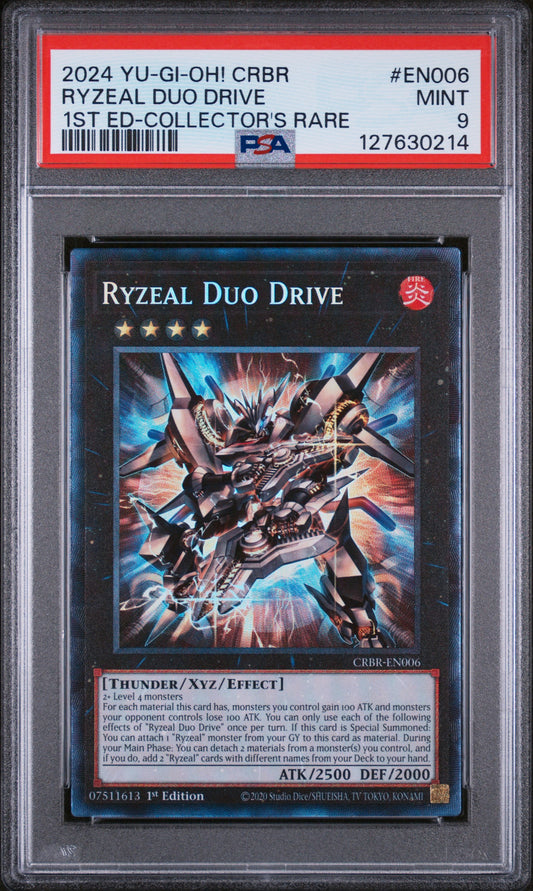 Yu-Gi-Oh 2024 Ryzeal Duo Drive CRBR-EN006 CR 1st Edition Crossover Breakers PSA 9