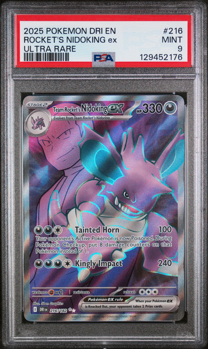 Pokemon 2025 Team Rocket's Nidoking ex - Destined Rivals - UR - PSA 9