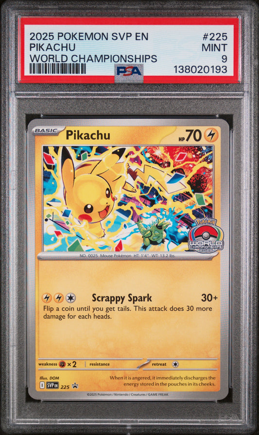 Pokemon 2025 Pikachu - World Championships - PSA 9