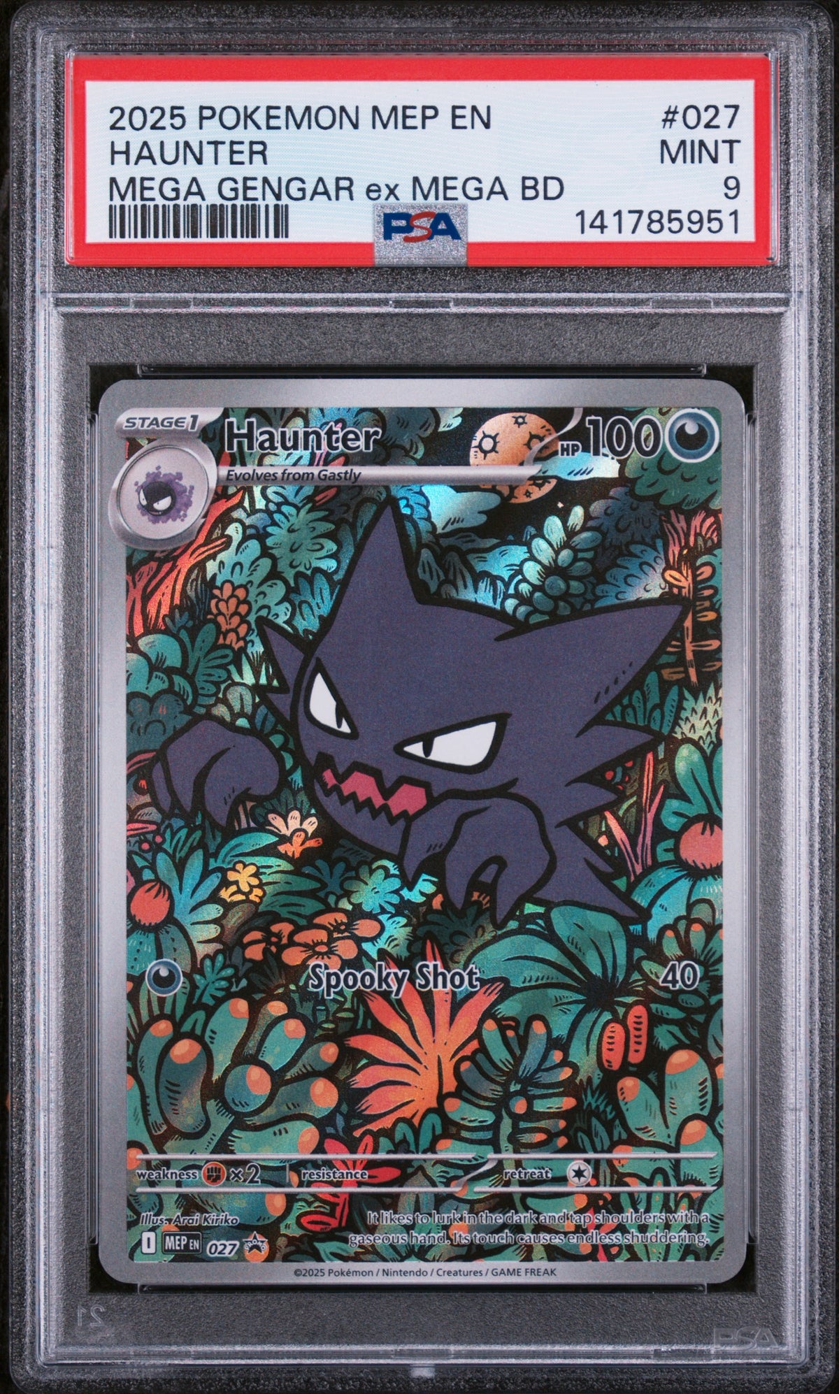 Pokemon 2025 Haunter 027 Promo Mega Gengar ex Battle Deck PSA 9
