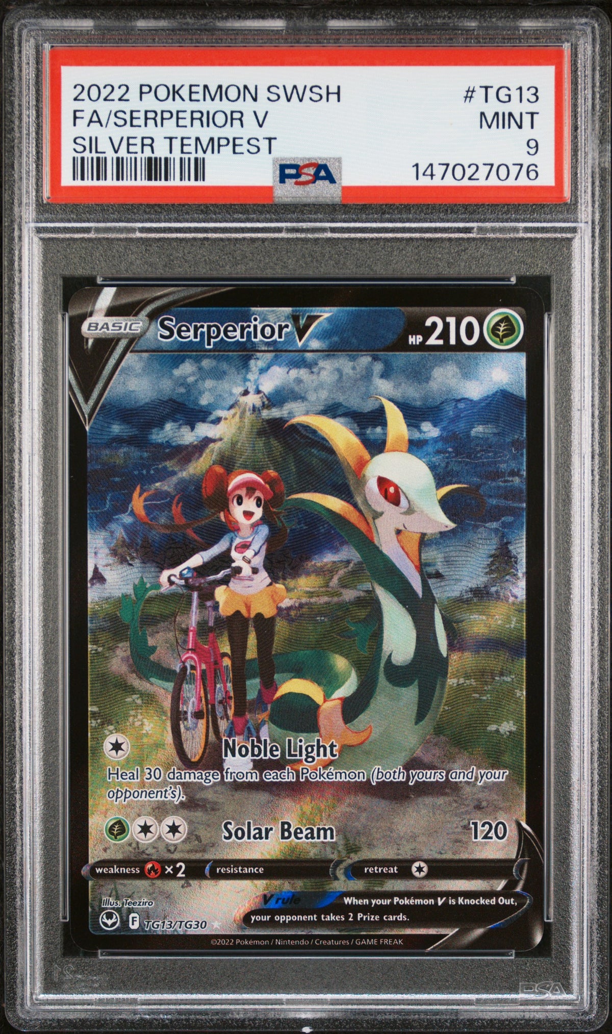 Pokemon 2022 Serperior V TG13/TG30 Silver Tempest PSA 9