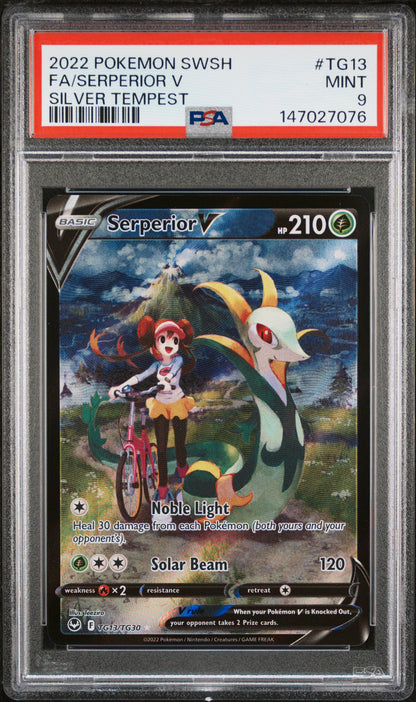 Pokemon 2022 Serperior V TG13/TG30 Silver Tempest PSA 9
