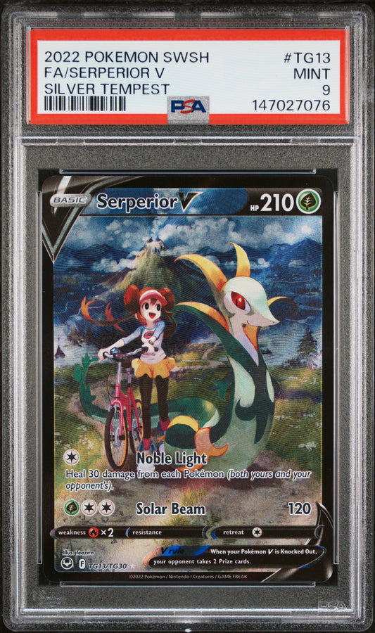 Pokemon 2022 Serperior V TG13/TG30 Silver Tempest PSA 9