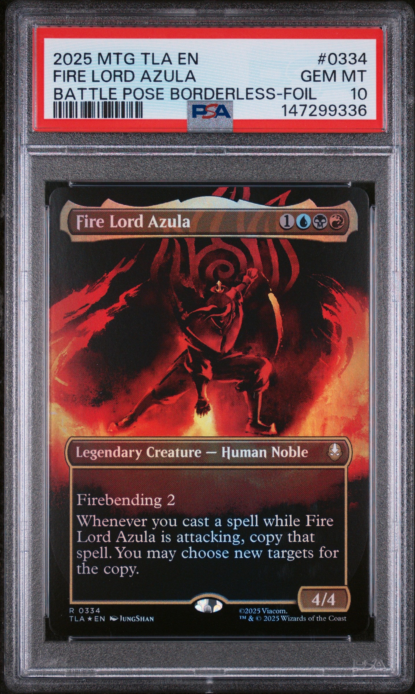 MTG 2025 Fire Lord Azula - The Last Airbender - Borderless Foil - PSA 10