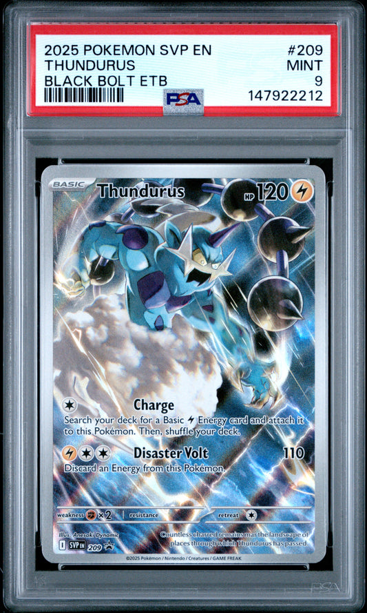 Pokemon 2025 Thundurus - Black Bolt ETB - Promo - PSA 9