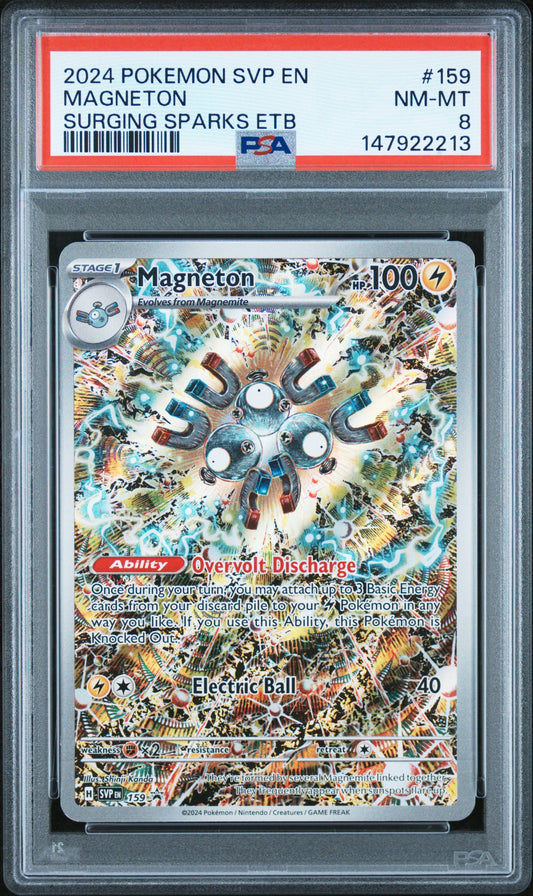 Pokemon 2024 Magneton - Surging Sparks ETB - BSP - PSA 8